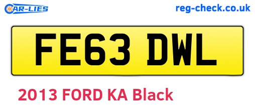 FE63DWL are the vehicle registration plates.