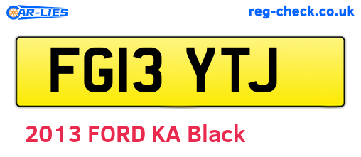 FG13YTJ are the vehicle registration plates.