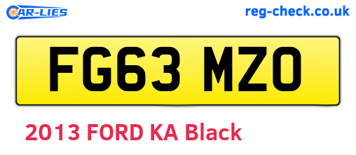 FG63MZO are the vehicle registration plates.