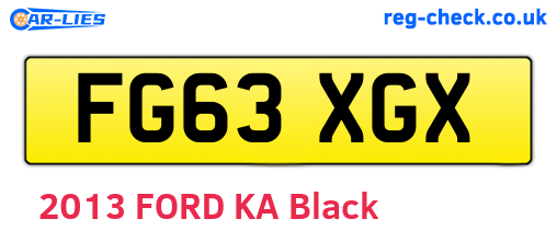 FG63XGX are the vehicle registration plates.