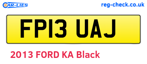FP13UAJ are the vehicle registration plates.