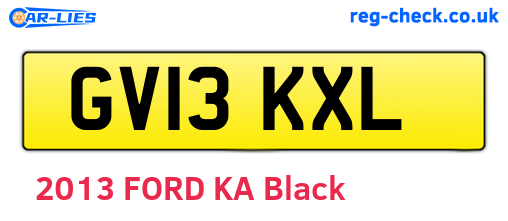 GV13KXL are the vehicle registration plates.