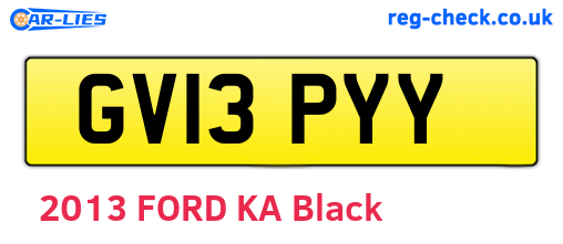 GV13PYY are the vehicle registration plates.