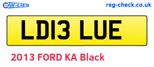 LD13LUE are the vehicle registration plates.