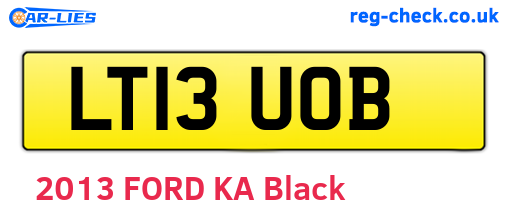 LT13UOB are the vehicle registration plates.