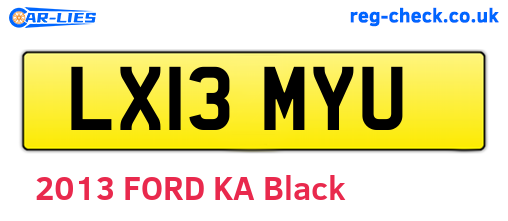 LX13MYU are the vehicle registration plates.