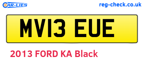 MV13EUE are the vehicle registration plates.