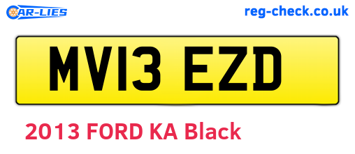 MV13EZD are the vehicle registration plates.