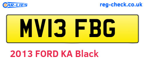 MV13FBG are the vehicle registration plates.