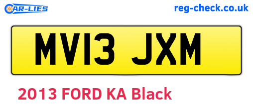 MV13JXM are the vehicle registration plates.