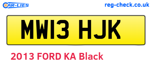 MW13HJK are the vehicle registration plates.