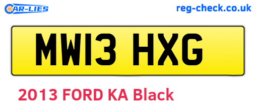 MW13HXG are the vehicle registration plates.