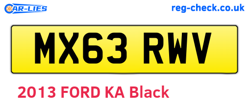 MX63RWV are the vehicle registration plates.