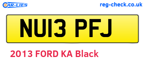 NU13PFJ are the vehicle registration plates.