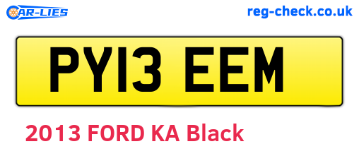 PY13EEM are the vehicle registration plates.