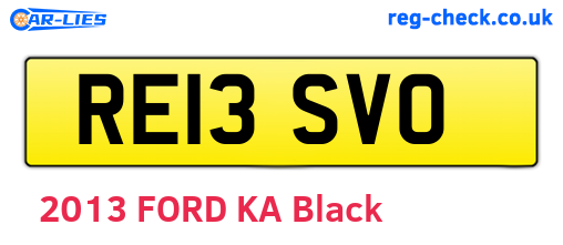 RE13SVO are the vehicle registration plates.