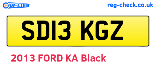 SD13KGZ are the vehicle registration plates.