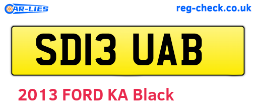SD13UAB are the vehicle registration plates.