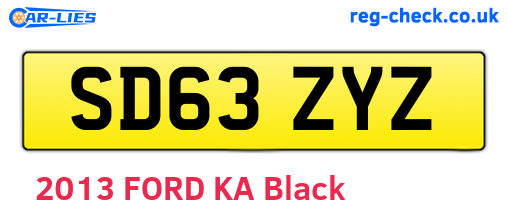 SD63ZYZ are the vehicle registration plates.