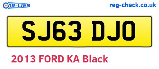 SJ63DJO are the vehicle registration plates.