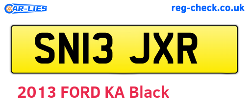SN13JXR are the vehicle registration plates.