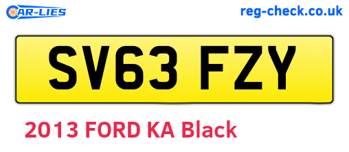 SV63FZY are the vehicle registration plates.