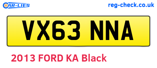 VX63NNA are the vehicle registration plates.