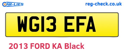 WG13EFA are the vehicle registration plates.