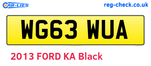 WG63WUA are the vehicle registration plates.