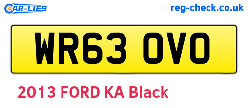 WR63OVO are the vehicle registration plates.