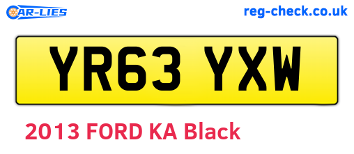 YR63YXW are the vehicle registration plates.