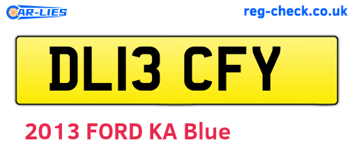 DL13CFY are the vehicle registration plates.
