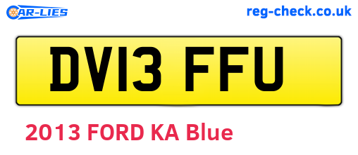DV13FFU are the vehicle registration plates.