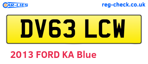 DV63LCW are the vehicle registration plates.
