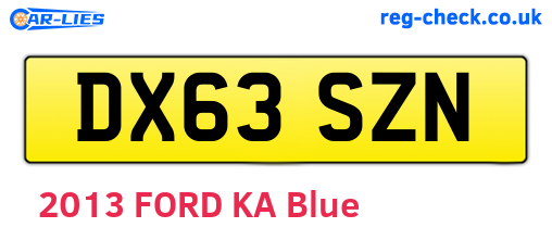 DX63SZN are the vehicle registration plates.