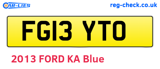 FG13YTO are the vehicle registration plates.
