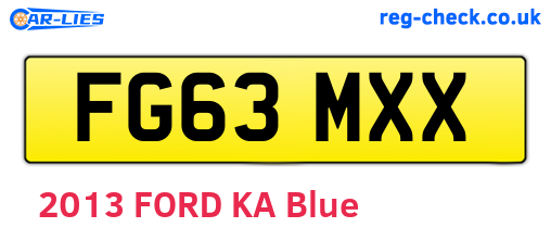 FG63MXX are the vehicle registration plates.