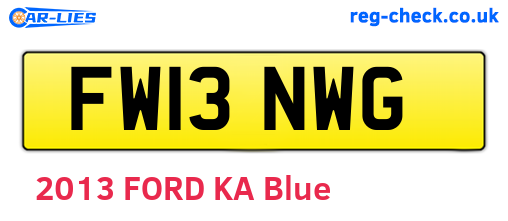 FW13NWG are the vehicle registration plates.
