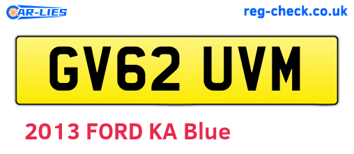 GV62UVM are the vehicle registration plates.