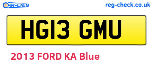 HG13GMU are the vehicle registration plates.