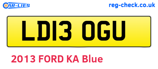 LD13OGU are the vehicle registration plates.