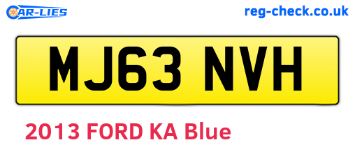 MJ63NVH are the vehicle registration plates.