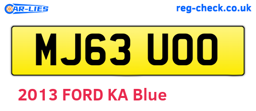 MJ63UOO are the vehicle registration plates.