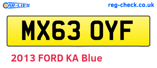 MX63OYF are the vehicle registration plates.