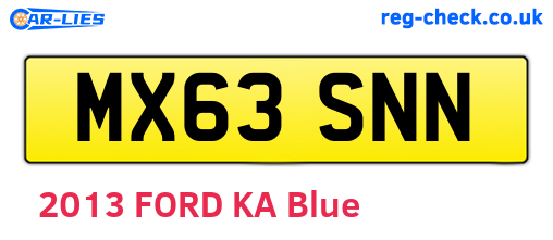 MX63SNN are the vehicle registration plates.