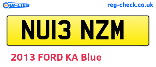 NU13NZM are the vehicle registration plates.