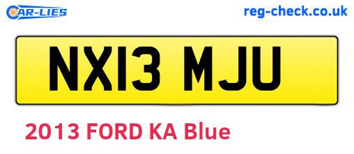 NX13MJU are the vehicle registration plates.