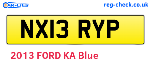 NX13RYP are the vehicle registration plates.