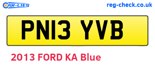PN13YVB are the vehicle registration plates.