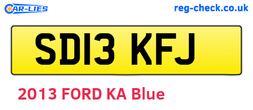 SD13KFJ are the vehicle registration plates.